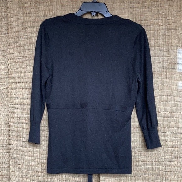 White House Black Market silk cotton blend tie front top with built in silk pnel - Picture 7 of 7